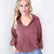 Street Chic Open V Neckline Terry Pullover Hoodie in 3 Options - Boujee Boutique 