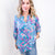 Dear Scarlett Lizzy Top in Aqua Blue and Pink Paisley - Boujee Boutique 