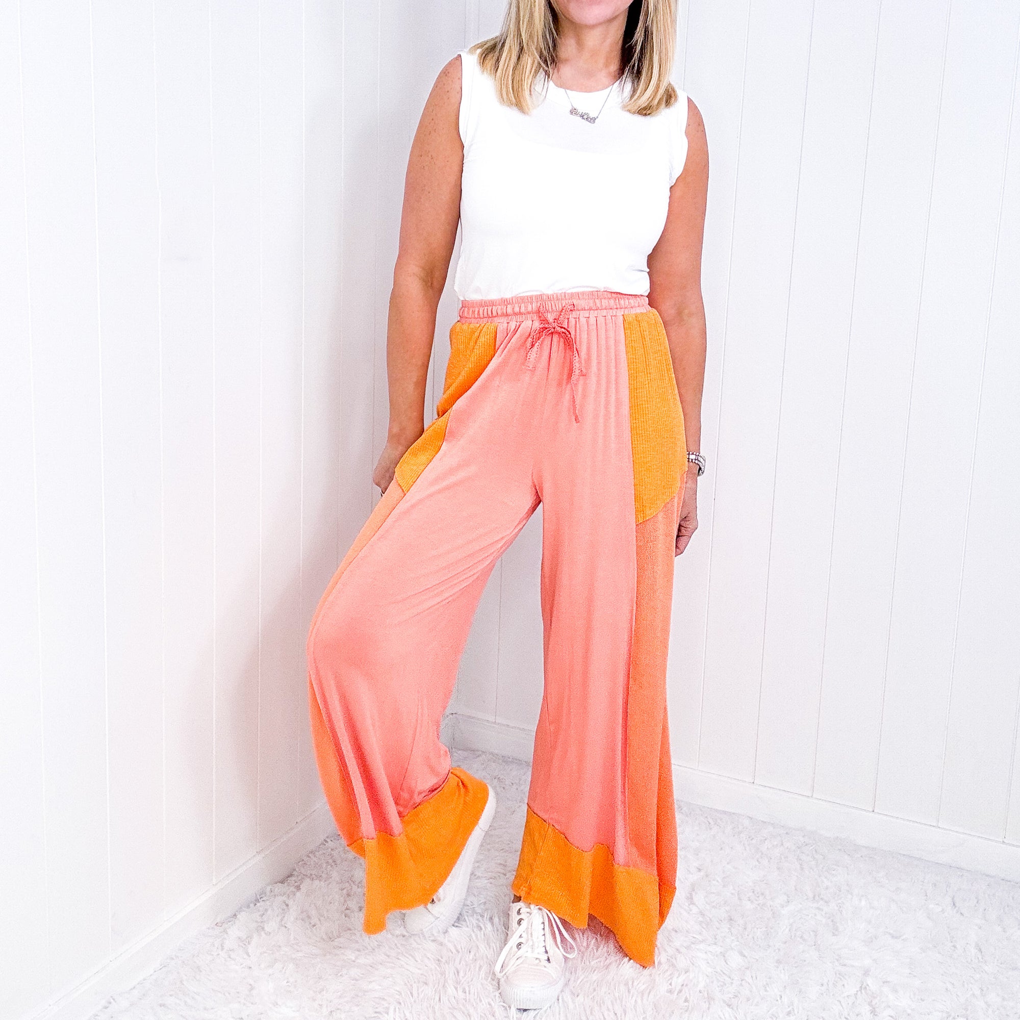 POL Feeling Breezy Wide Leg Textured Palazzo Pants in 3 Colors - Boujee Boutique 