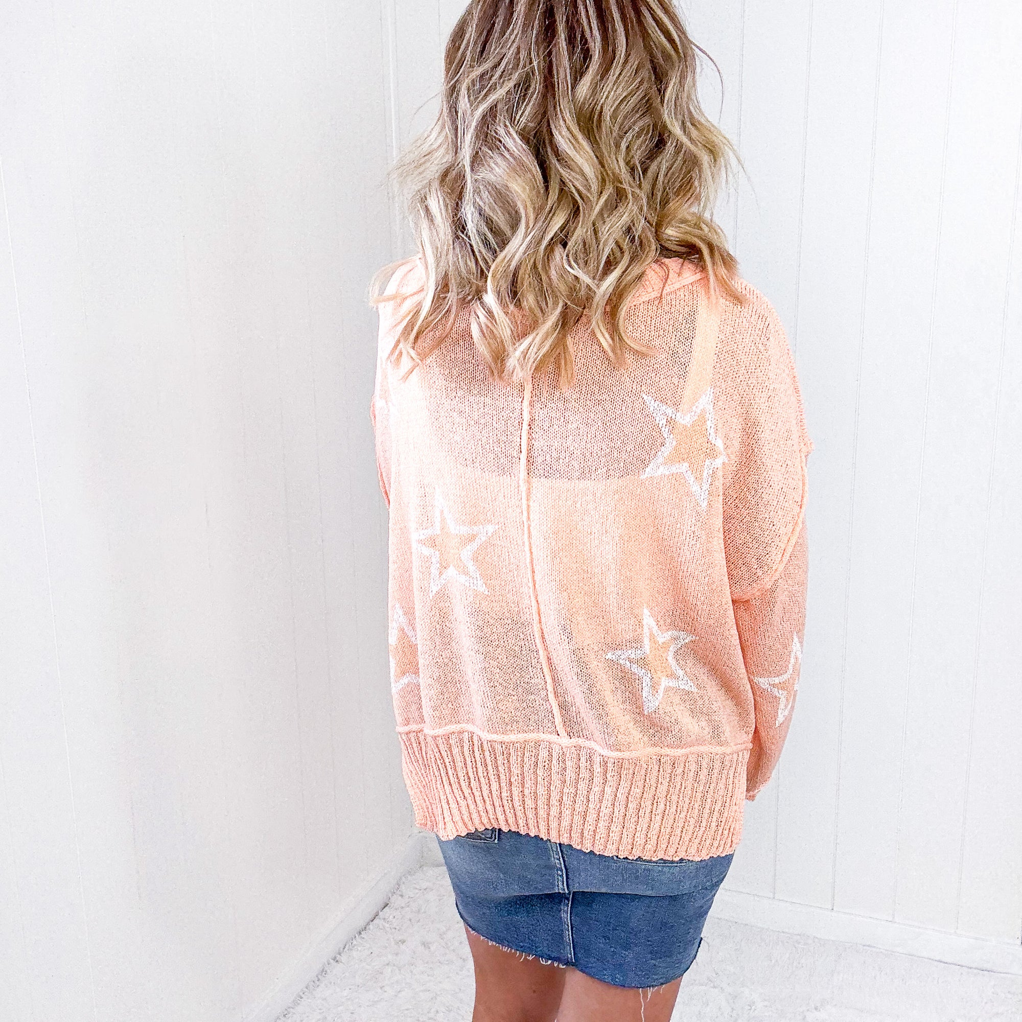 POL Star Crazy Sherbet Sheer Spring Sweater - Boujee Boutique 