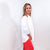 Spring Bloomin White Ribbed Long Sleeve Button Up Top - Boujee Boutique 