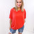 Spring Bloomin Coral Orange Ribbed Oversized Short Sleeve Top - Boujee Boutique 