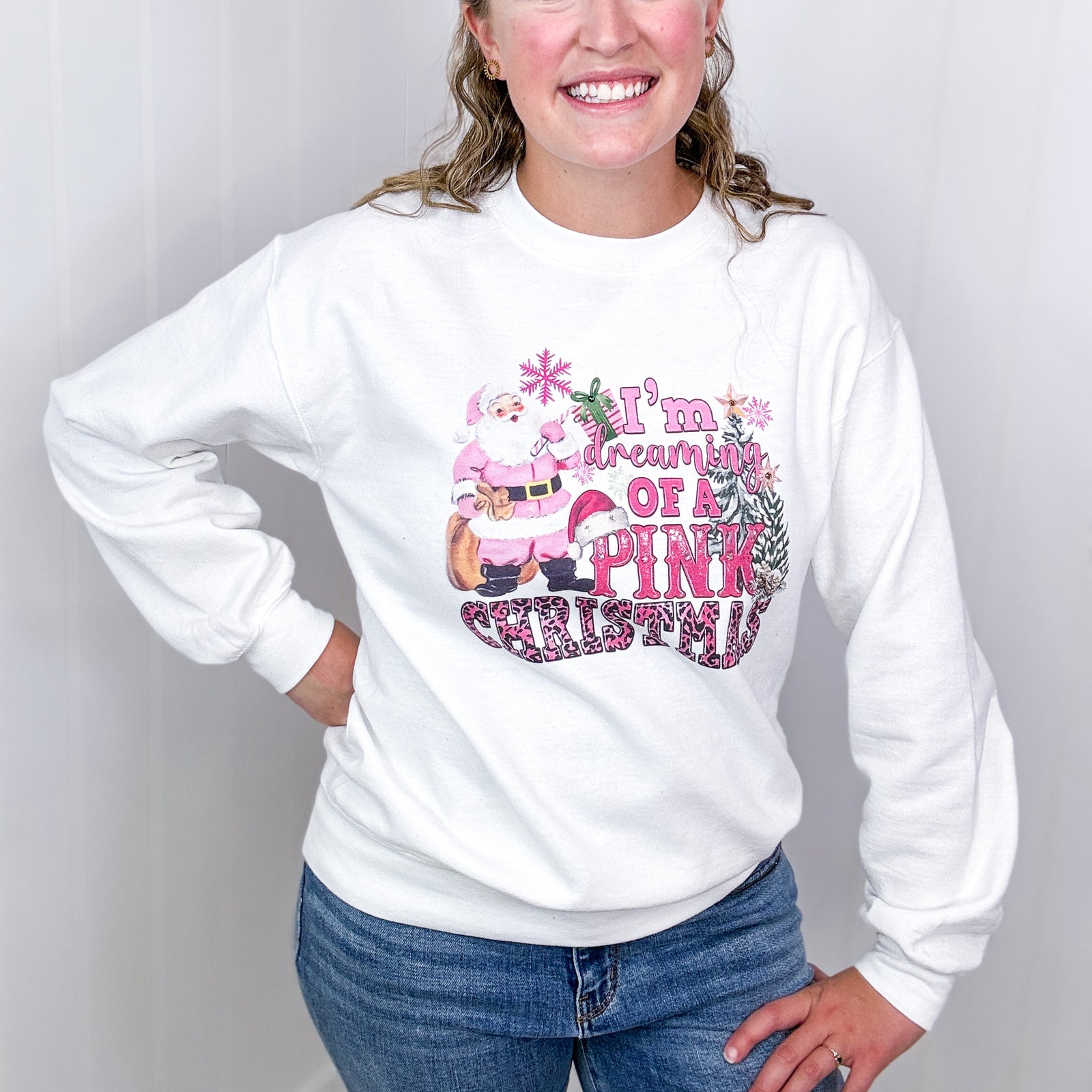 Bling I'm Dreaming of a Pink Christmas Sweatshirt