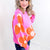 Hot Pink Quietly Bold Mod Orange Floral Sweater - Boujee Boutique 