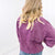 Luxe Corded Crewneck Pullover Sweater in Burnt Orange