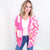 Don't Stop Me Now Oversized Pink Checkered Cardigan - Boujee Boutique 
