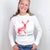 Vintage Style Watercolor Reindeer Christmas Long Sleeve Graphic Tee