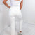 RISEN White High Waist Distressed Button Fly Straight Ankle Jeans - Boujee Boutique 