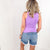 Lavender Double Layered Round Neck Tank Top - Boujee Boutique 