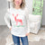 Vintage Style Watercolor Reindeer Christmas Graphic Tee - Boujee Boutique 