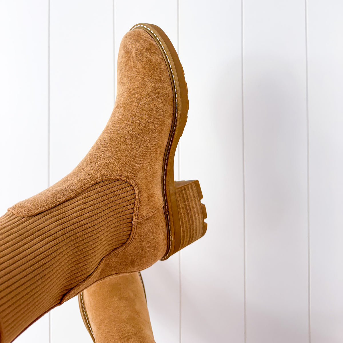 Corkys Goodness Gracious Camel Faux Suede Bootie - Boujee Boutique 