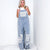 Pol Living Lacy Relaxed Super Wide Leg Patch Detail Denim Overalls - Boujee Boutique 