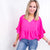 Andree By Unit Airflow Peplum Ruffle Sleeve Top in Fuchsia Pink - Boujee Boutique 