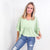 Andree By Unit Airflow Peplum Ruffle Sleeve Top in Sage - Boujee Boutique 