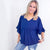Andree By Unit Airflow Peplum Ruffle Sleeve Top in Navy - Boujee Boutique 