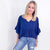 Andree By Unit Airflow Peplum Ruffle Sleeve Top in Navy - Boujee Boutique 