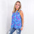 Dear Scarlett Lizzy Tank Top in Blue and Pink Tropical Sailing - Boujee Boutique 