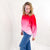 Berry Blast Ombre Oversized Luxe Soft Corded Crewneck Pullover - Boujee Boutique 