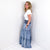 Melody Mist Washed Tencel Tiered Wide Leg Pants in Denim - Boujee Boutique 
