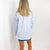 This or That Blue and White Striped Button Down Blouse - Boujee Boutique 