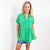 Working In The Garden Green Button Up Short Sleeve Peplum Blouse - Boujee Boutique 