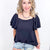 Black Double Ruffle Sleeve Square Neck Ribbed Top - Boujee Boutique 