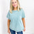 Mineral Washed Teal End of Beginning Short Sleeve Top - Boujee Boutique 