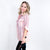 Pink Plaid and Waffle Knit Color Block Half Button Top - Boujee Boutique 
