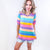 Can't Look Away Multicolor Stripe Bubble Sleeve Terry Top - Boujee Boutique 