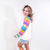 Rainbow Bubble Sleeve Terry Raglan Long Sleeve Top - Boujee Boutique 