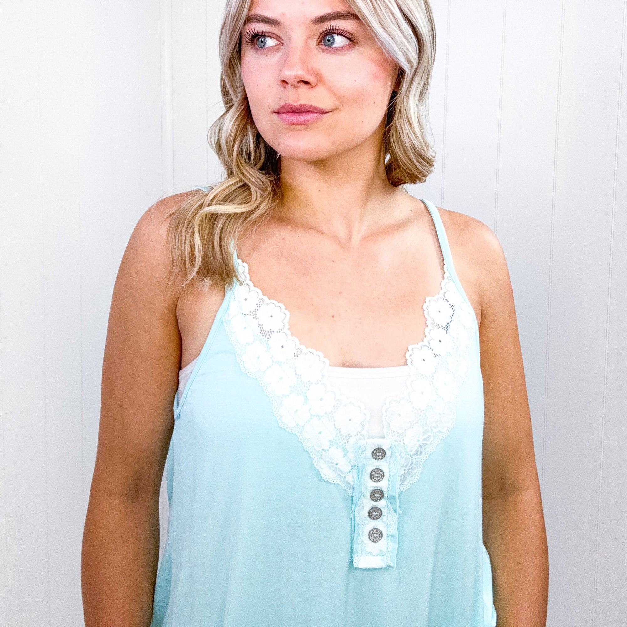 Pol Plunging Front and Back V Neckline Lace Camisole - Boujee Boutique 