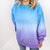Spring Sky Ombre Oversized Luxe Soft Corded Crewneck Pullover - Boujee Boutique 