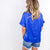 Andree By Unit Pleat Front V-Neck Top in Royal Blue - Boujee Boutique 