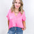 Andree By Unit Pleat Front V-Neck Top in Pink Cosmos - Boujee Boutique 