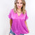 Andree By Unit Pleat Front V-Neck Top in Spring Orchid - Boujee Boutique 