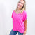 Passionately Pink V NeckLine Short Sleeve Blouse - Boujee Boutique 