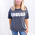 Always Enough Ribbed Graphic Tee with Raised Patch Letters in Charcoal - Boujee Boutique 