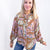 Show and Tell Mixed Print Peasant Long Sleeve Blouse - Boujee Boutique 