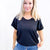 Andree By Unit Waffle Knit Short Sleeve Top In Black - Boujee Boutique 