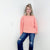 Peach Oversized Essential Luxe Corded Crew Sweatshirt - Boujee Boutique 