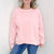 Easel Washed Rose Cream Lightweight Long Sleeve Pullover - Boujee Boutique 