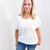 Andree By Unit Waffle Knit Short Sleeve Top In White - Boujee Boutique 