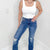 Judy Blue High Waist Destroyed Knee Frayed Hem Straight Leg Jeans - Boujee Boutique 