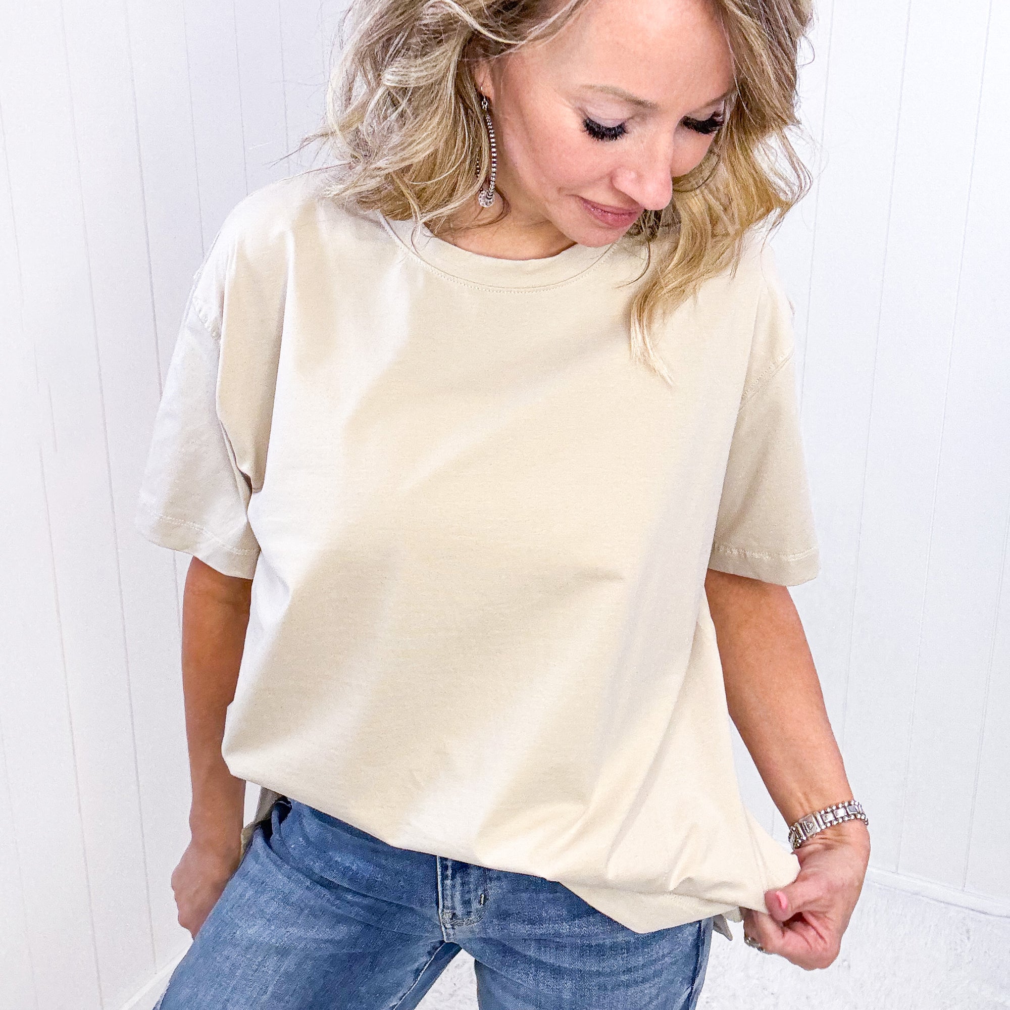 The Perfect Basics Taupe Soft Crewneck Top - Boujee Boutique 