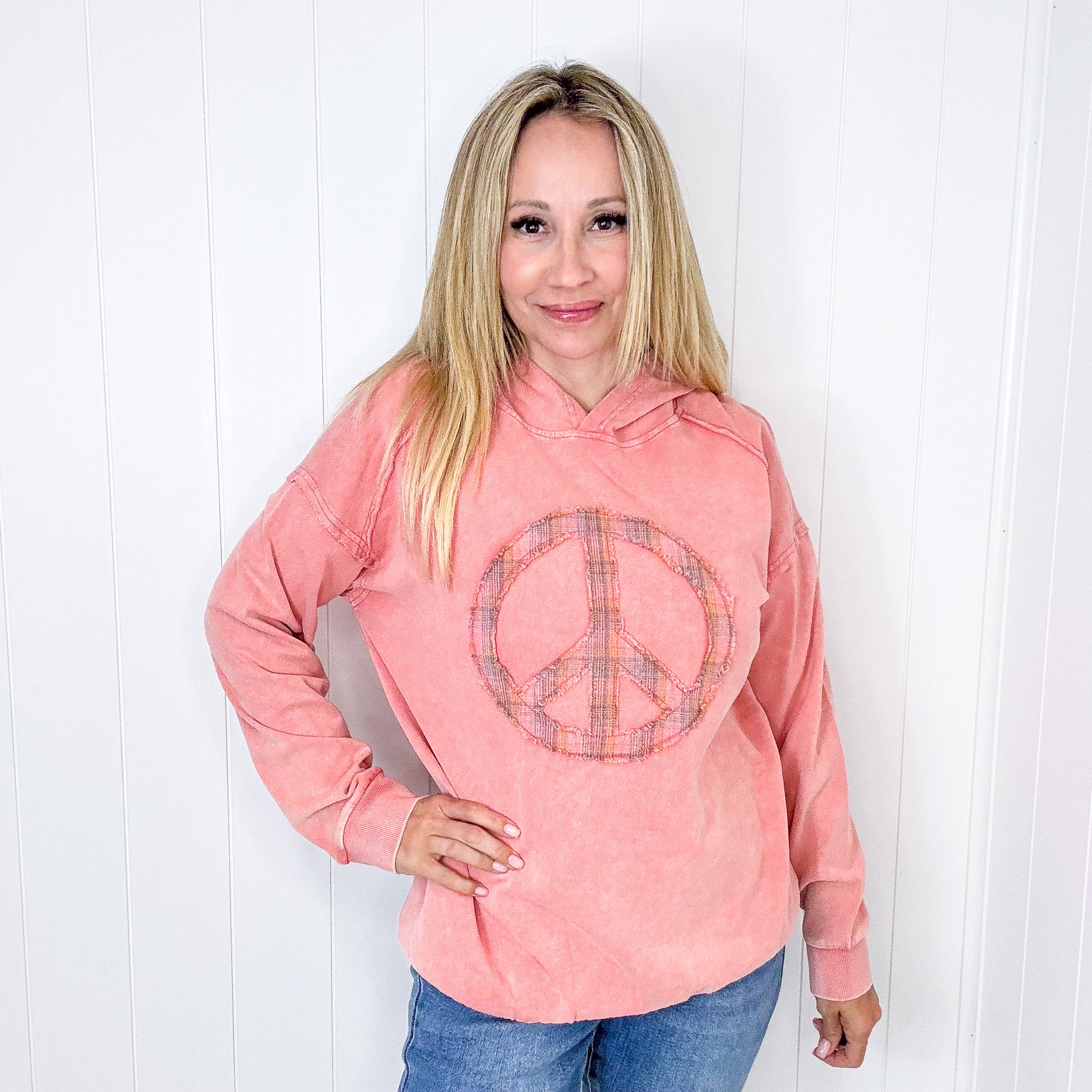The Peacemaker Relaxed Mineral Washed Long Sleeve Hoodie in 8 Colors - Boujee Boutique 