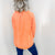 Washed Orange Raw Hem Long Sleeve Top - Boujee Boutique 