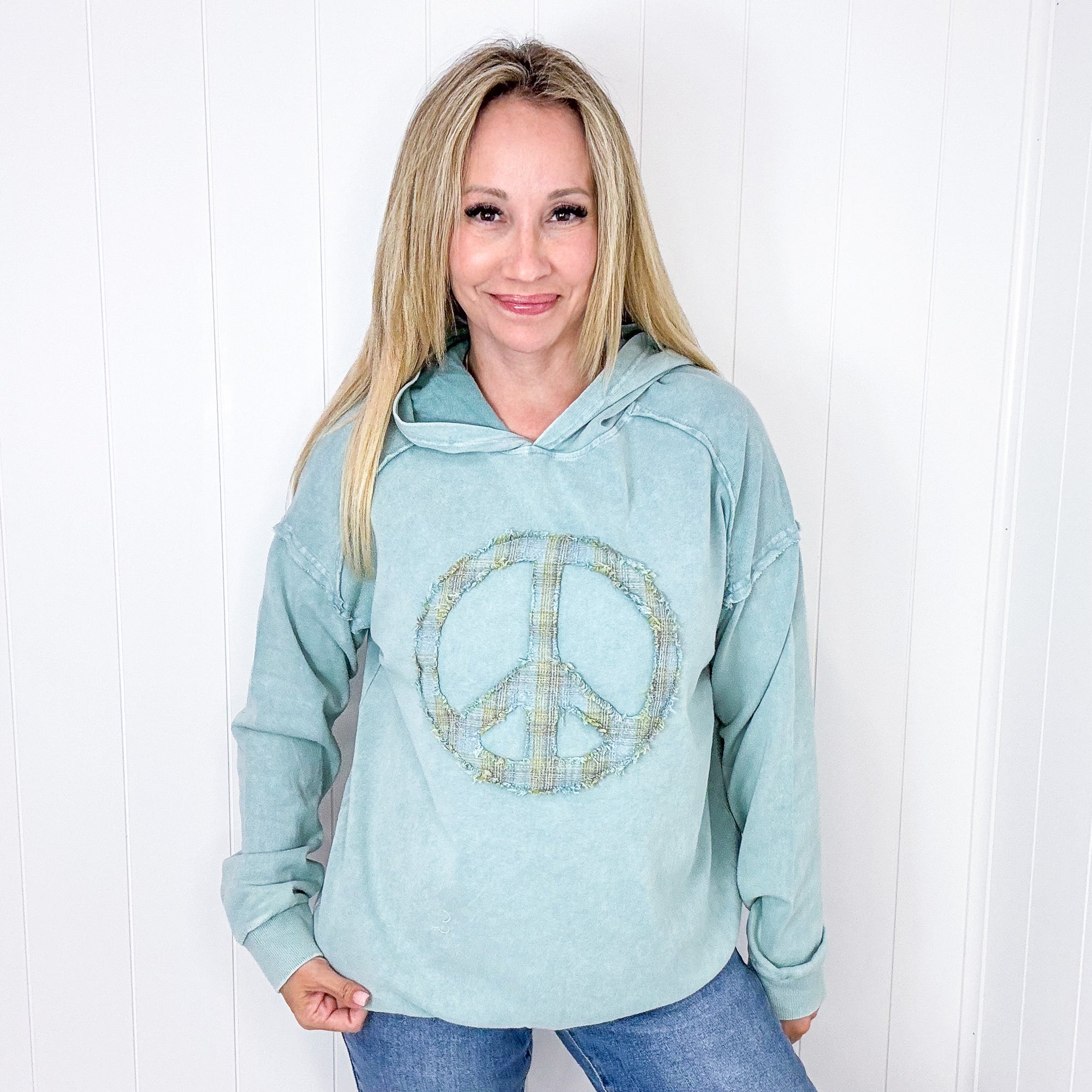 The Peacemaker Relaxed Mineral Washed Long Sleeve Hoodie in 8 Colors - Boujee Boutique 