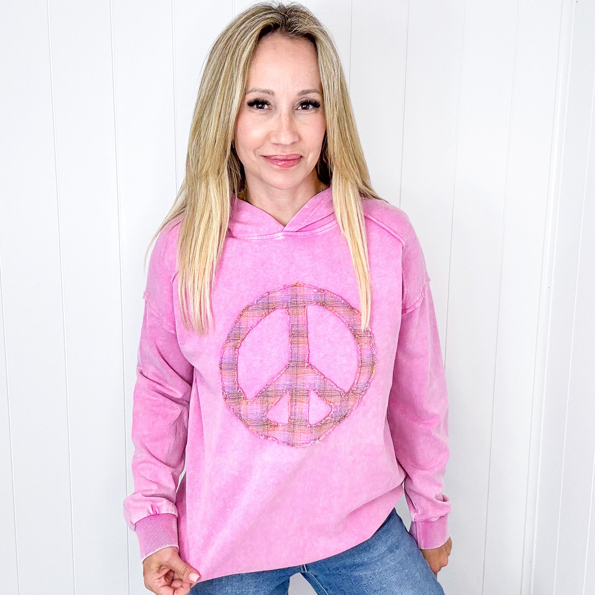 The Peacemaker Relaxed Mineral Washed Long Sleeve Hoodie in 8 Colors - Boujee Boutique 