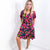 Soft Stretchy Black Base Bright Floral Short Sleeve Dress - Boujee Boutique 