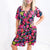 Soft Stretchy Black Base Bright Floral Short Sleeve Dress - Boujee Boutique 